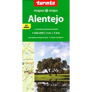 Portugal Alentejo Road Map 1:300K, 7 street maps index of places, tourist info - Imagen 1 de 3