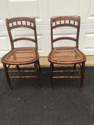 2 Antique Eastlake Victorian side chairs Cover
