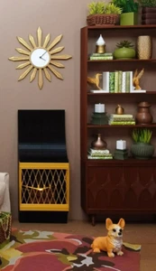 🔥Schwarzer FIREGLOW KAMIN Mid Century Modern WOHNZIMMER Diorama 1/6 für BARBIE - Bild 1 von 4