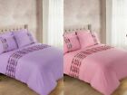 Hannah Duvet Cover Set with Pillowcases Luxury Diamante Embroidery Quilt Bedding