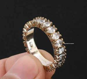 Ehering 2,30 kt Lab Created Marquise Diamant Ewigkeit 14 K Gelbgold-Finish - Bild 1 von 2