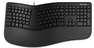 Microsoft Tastiera Ergonomica Cablata USB Split Keyet Poggiapolsi Imbottito Nero - Foto 1 di 3