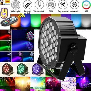 36LED 108W RGB Stage Lighting PAR Light Beam DMX Remote Party Disco DJ Lights US - Picture 1 of 12