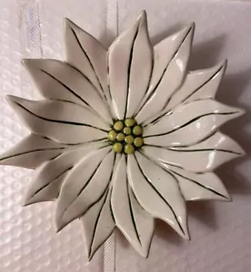 Vintage Handmade Atlantic Mold Ceramic Poinsettia Dish - 1972 - Picture 1 of 4