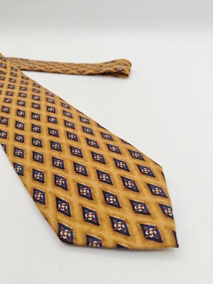 🇺🇲 Corbata de seda geométrica marrón JZ Richards para hombre hecha en EE. UU. 59x3 7/8  Foto 1 de 4