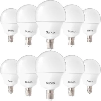 - 10 Pack E12 LED Bulbs Candelabra CRI92 3000K Warm White 5W Equivalent 40W 4... - Image 1 of 4