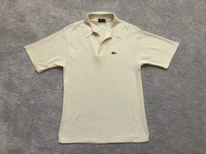 Vtg 90s Lacoste Izod Polo Shirt Mens Sz M Light Beige Alligator Casual - Picture 1 of 8