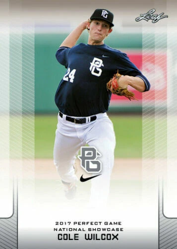 COLE WILCOX 2017 LEAF "1ST EVER PRINTED" PERFECT GAME ROOKIE CARD!  - Image 1 of 1
