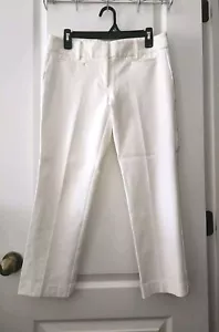 Ann Taylor Loft Women's Marissa white straight crop The Rivera Pant Stretch Sz 4 - Picture 1 of 10