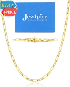 Collana da donna in oro 14 carati su argento 925 con fermacarte, anallergica - Foto 1 di 12