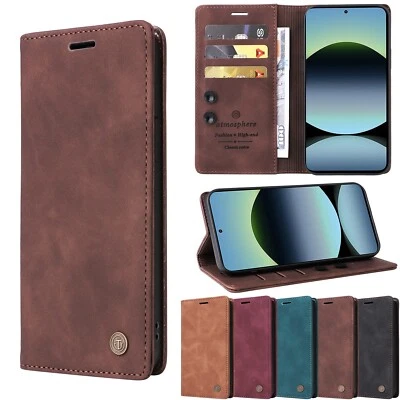 Leather Magnetic Wallet Cover Case For Redmi Note 14 13 11 12 10 9 Pro Max 14C - Image 1 of 4