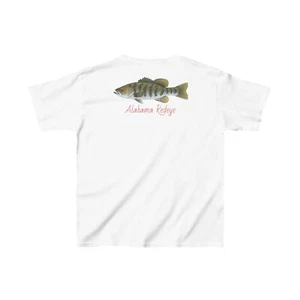 Red Bass Fly Fishing Kids Tee Shirt, Fishing Kids Shirt,  - Picture 1 of 7