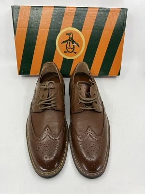 Zapatos Oxford de vestir con punta de ala marrón talla 8 Penguin By Munsingwear Welton para hombre Foto 1 de 4