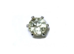 6mm Round Natural Lemon Citrine Gemstone Gem Stone Silver Color Tie Tack ESTT181 - Picture 1 of 1