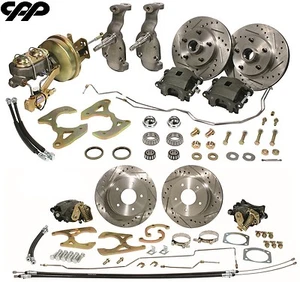 1955-57 Chevy Belair Wagon Front Rear Disc Brake Conversion Kit 2" Drop Spindles - Picture 1 of 6