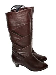 SALAMANDER VINTAGE DAMENSTIEFEL LEDER DUNKELBRAUN NORMALSCHAFT 5 F #K-1-21# - Bild 1 von 11