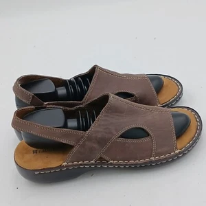 Naturalizer Womens Sandals Brown Leather Slingback Size 9M flaw - Picture 1 of 10