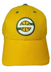 Seattle Sonics Basketball Hat Yellow Green Logo - Picture 1 of 6