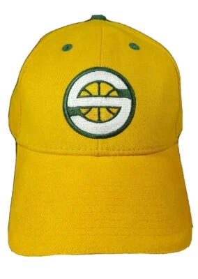 Seattle Sonics Basketball Hat Yellow Green Logo - Image 1 of 4