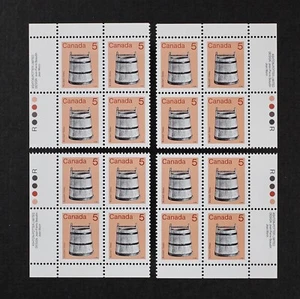 CANADA 1982 #920ii, 5c Bucket, Matched Inscription Blocks Mint NH - Foto 1 di 1