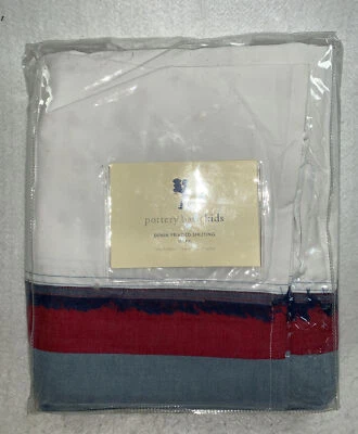 Falda de cama doble Pottery Barn Kids PBK denim flecos láminas literie 100 % algodón Foto 1 de 4