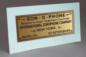 VORGESCHNITTENES ZONOPHON FRÜHES KOFFER WASSERSCHIEBE AUFKLEBER FÜR PHONOGRAPH, GRAMMOPHON - Bild 1 von 7