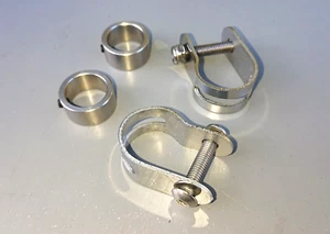 RALEIGH CHOPPER MK3 - NEW STAINLESS SISSY BAR CLAMPS & STAINLESS RING CLAMPS SET - Picture 1 of 3