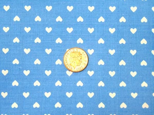 Dolls House Blue Cotton Material With A White Heart Motif 1:12 Scale Tumdee M42 - Bild 1 von 1