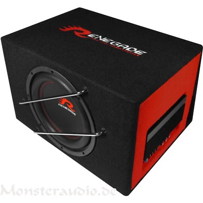 Renegade RXV1000A Aktiv-Subwoofer 400 Watt 25cm Basskiste Auto Subbox Verstärker - Bild 1 von 2