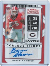 2020 Panini Contenders Draft Picks 318  Brian Herrien Georgia Bulldogs  AU, RC