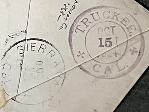 1894 RENO NEVADA + SIERRAVILLA CA + TRUCKEE CA FANCY CANCEL ! NICE COVER L@@K !! - Picture 1 of 3