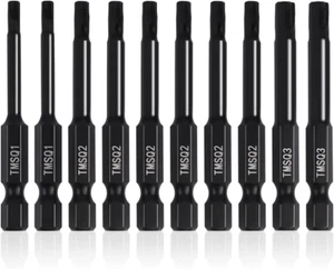 Set Punte Stella Doppio Quadrato 8 Punti (Confezione da 10 - Testine Magnetiche Lunghe 2,3") 2 Quadrate - Foto 1 di 12