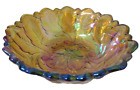 Vintage Imperial Glass Marigold Carnival Glass  Flower / Leaf Decorative Bowl