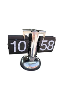 Flip Uhr Retro Metall TCM genaue Zeit Büro Wohnung Extravagante Marke - Bild 1 von 1