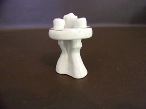 Small White Porcelain Table With Tea Set Gold Accent Trim - Picture 1 of 6