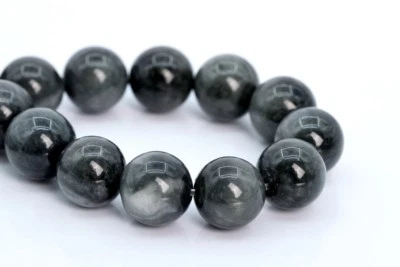 Cuentas sueltas redondas de 7 mm de crisoberilo gris natural genuino grado AA 7" Foto 1 de 3