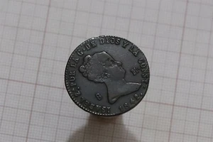 🧠🇪🇸 SPAIN 8 MARAVEDIS 1842 ISABEL II SEGOVIA SHARP DETAILS B66 #Z61 - Picture 1 of 2