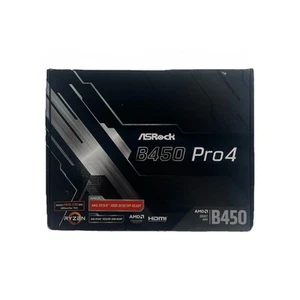 ASRock B450 Pro4 AM4 ATX Motherboard + PCIe Riser - Picture 1 of 11