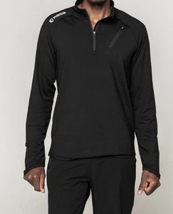 Rasa Clothing Mens 1/4 Zip Long Sleeve Large Black / Space Grey NWT - Picture 1 of 3