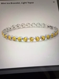 Prüfstein Kristall von Swarovski HELLER TOPAS Mini Eis Armband Rhodium 7 1/4" - Bild 1 von 2