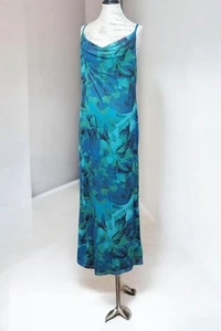 WOMEN GREEN FLORAL PRINT MAXI DRESS SIZE XLARGE - Picture 1 of 7