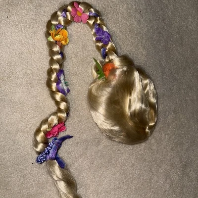 RAPUNZEL Disney Niña Disfraz Peluca 30” Trenza de Pelo Enredado Vestir Halloween Foto 1 de 4