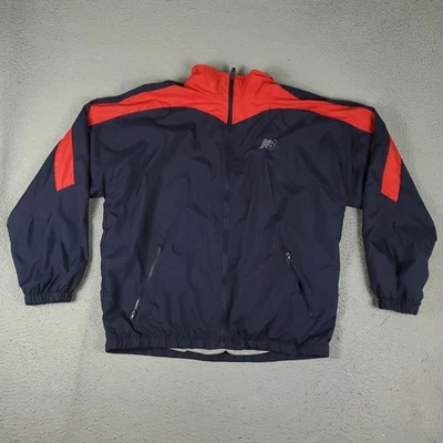 Chaqueta cortavientos New Balance para hombre talla XL azul rojo cremallera completa * Foto 1 de 4