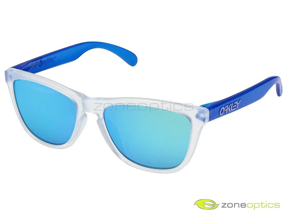 Oakley Frogskins Sunglasses OO9245-5154 Matte Clear/Sapphire Iridium Asian - Image 1 of 1