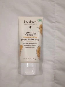 Babo Botanicals Sensitive Baby Diaper Cream Fragrance Free 3 Oz- New & Sealed - Picture 1 of 6