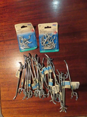 Peg Board Hooks Mixed Lot of 32 for 1/8" pegboard ~ National, Everbilt - Image 1 of 4