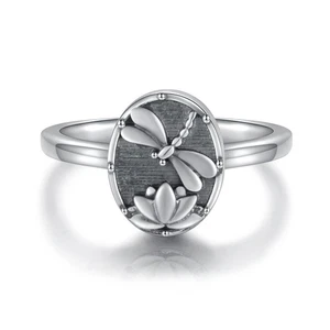 Libelle Urne Ring für Asche - 925 Sterling Silber Lotus Einäscherungsringe offen... - Bild 1 von 6
