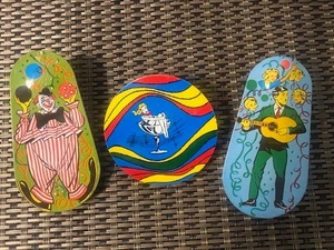 3 Vintage Blech Metall Noise Maker Silvester Party Gastgeschenke USA 50er Grafik - Bild 1 von 5