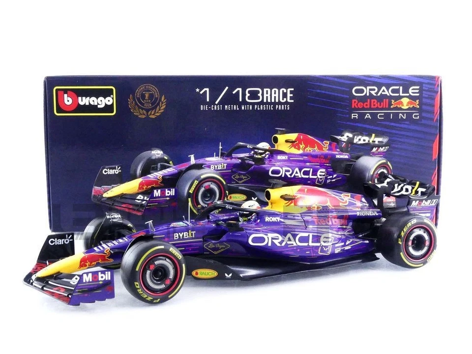 BBURAGO 1/18 - RED BULL RB19 - WORLD CHAMPION WINNER LAS VEGAS GP 2023 (M. VERST