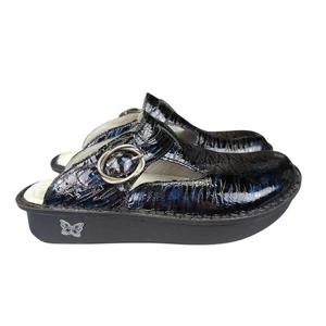 Alegria Classic MJ Clog Black Embossed Leather Comfort Shoe 40 9.5-10 ALG-7571 - Picture 1 of 9